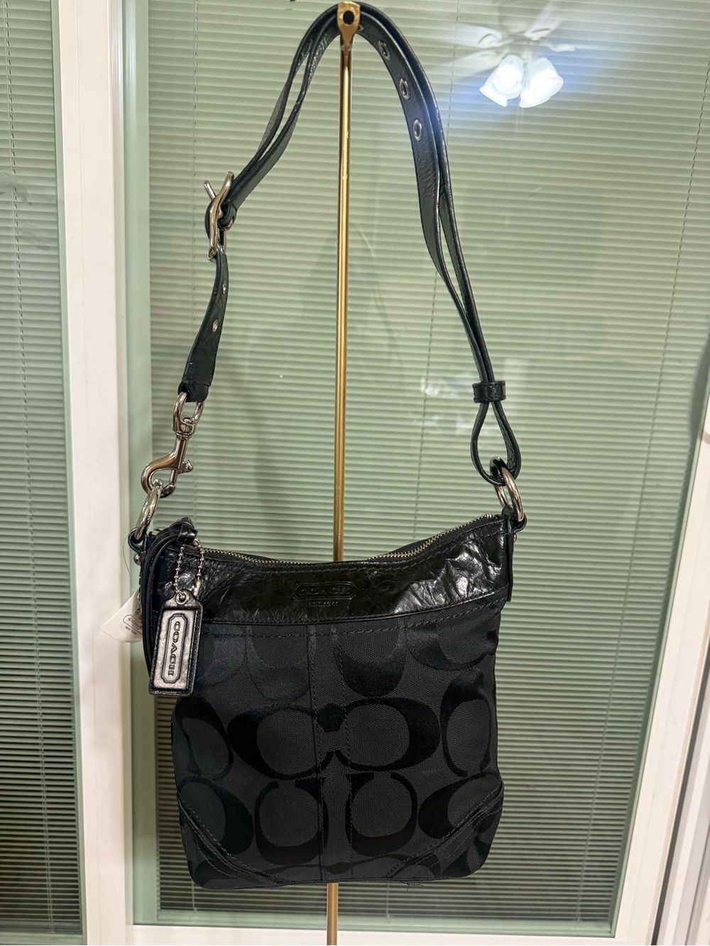 Coach Black Signature Jacquard Crossbody Bag